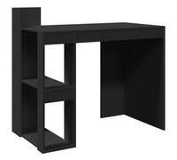 Office Desk Black Engineered Wood Compact Computer Table 103.5x56.5x94cm 2-Shelf