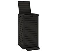 Outdoor Garbage Bin Black 41x41x86cm Polypropylene 118L Imitation Wood DoubleLid