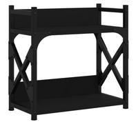 vidaXL Black 2-Tier Printer Stand - Multifunctional office Organiser Made from Resistant Engineered Wood and Metal, Adjustable Feet, for Office, Living Room, Bedroom