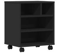 (black) vidaXL Printer Stand with Wheels Office Printer Table Desk Organiser White