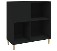 vidaXL Record Cabinet Black 84.5X38X89 Cm Engineered Wood, Black