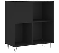 (black) vidaXL Record Cabinet Record Storage Cabinet Sideboard White Engineered Wood