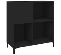 vidaXL Record Cabinet Black 84.5X38X89 Cm Engineered Wood, Black