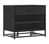 (black) vidaXL Shoe Bench Entryway Bench Hallway Shoe Rack Engineered Wood and Metal