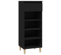 vidaXL Shoe Cabinet Black 40x36x105 cm Engineered Wood UK NEW