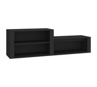 (Black) vidaXL Shoe Cabinet Engineered Wood Home Shoe Storage Organiser Multi Colours