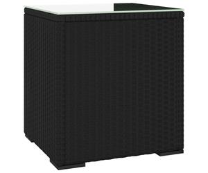 (black) vidaXL Side Table End Table Side Sofa Couch Console Coffee Table Poly Rattan