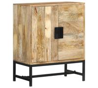 (Black) vidaXL Sideboard Cabinet Cupboard Highboard Storage Cabinet Solid Wood Acacia
