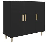 (black) vidaXL Sideboard Console Cabinet Cupboard Storage Organiser Engineered Wood