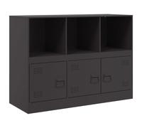 (black) vidaXL Sideboard Home Storage Cupboard Side Cabinet Highboard Black Steel