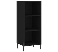 (black) vidaXL Sideboard Storage Cabinet Cupboard Side Cabinet Black Engineered Wood