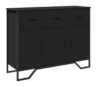 (black) vidaXL Sideboard Storage Cupboard Cabinet Highboard Smoked Oak Engineered Wood