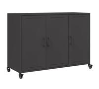 (black) vidaXL Sideboard Storage Cupboard Side Cabinet Highboard Mustard Yellow Steel
