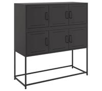 (black) vidaXL Sideboard Storage Organiser Cupboard Side Cabinet Highboard White Steel