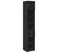 (black) vidaXL Slim Storage Cabinet Side Cabinet Sideboard Cupboard Engineered Wood