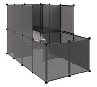 vidaXL Small Animal Cage Black 142x74x93 cm PP and Steel UK GF0