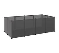 (black) vidaXL Small Animal Cage PP and Steel Animal Supply House Black/Transparent