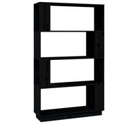 vidaXL Book Cabinet/Room Divider Black 80x25x132 cm Solid Wood Pine UK NEW