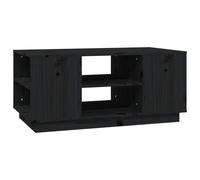 Vidaxl Coffee Table Black 90X49X40.5 Cm Solid Wood Pine, Black
