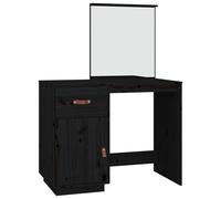 Vidaxl Dressing Table Black 95X50X134 Cm Solid Wood Pine