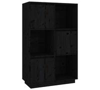 (black) vidaXL Solid Wood Pine Highboard Home Storage Cabinet Sideboard Multi Colours