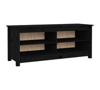 (Black) vidaXL Solid Wood Pine Shoe Bench Wooden Storage Rack Multi Colours/Sizes