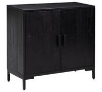 (black) vidaXL Solid Wood Pine Sideboard Recycled Cupboard Home Organiser Side Cabinet
