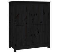 (Black) vidaXL Solid Wood Pine Sideboard Side Cabinet Home Organiser Multi Colours