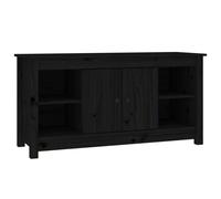 (Black) vidaXL Solid Wood Pine TV Cabinet TV Console Media Unit Cabinet Multi Colours