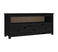 (Black) vidaXL Solid Wood Pine TV Cabinet TV Stand Media HiFi Cabinet Multi Colours