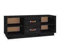 (Black) vidaXL Solid Wood Pine TV Cabinet Wooden Media Cabinet TV Stand Multi Colours