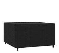 Square Garden Coffee Table Black 50x50x30 cm Poly Rattan