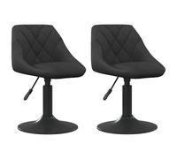 (black) vidaXL Swivel Dining Chairs Computer Chair Office Swivel Stool 2 pcs Velvet