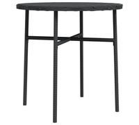 (black) vidaXL Tea Table Poly Rattan Outdoor Balcony Coffee Round Table Multi Colours