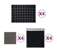 (black) vidaXL Towel Set Kitchen Dish Cloth Tea Towels Dish Towels 12 Piece Cotton