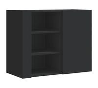(black) vidaXL Wall Cabinet Bathroom Wall Storage Hanging Cabinet Engineered Wood