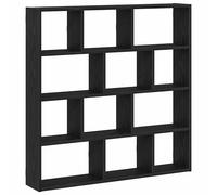 (black) vidaXL Wall Cube Shelf Floating Storage Shelf 12 Compartments Engineered Wood