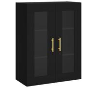 (black) vidaXL Wall Mounted Cabinet Cupboard Side Cabinet Sonoma Oak Engineered Wood