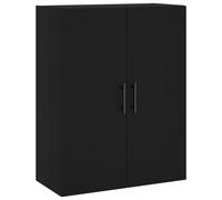 (black) vidaXL Wall Mounted Cabinet Display Cabinet High Gloss White Engineered Wood