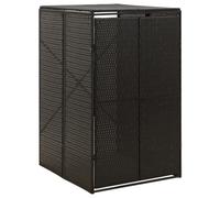 (black) vidaXL Wheelie Bin Shed Garden Outdoor Rubbish Bin Shed Storage Poly Rattan
