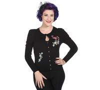 Black Vintage 50s Rockabilly Pinup Retro Floral Flamingo Cardigan BANNED Apparel
