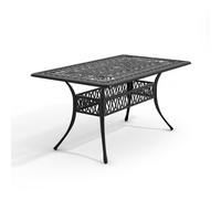 (Black) Vintage Rectangular Cast Aluminum Garden Bistro Table