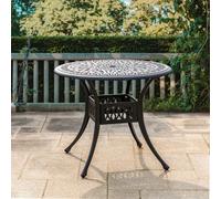 (Black) Vintage Round Cast Aluminum Garden Bistro Table