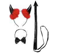 Black Vinyl Devil Dress Up Set Accessory for Halloween Lucifer Satan Fancy Dress