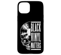 Black Vinyl Matters Vintage Record Lover Gothic Skull LP Case for iPhone 15 Plus