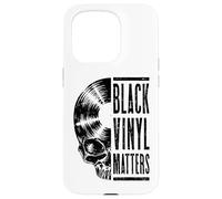 Black Vinyl Matters Vintage Record Lover Gothic Skull LP Case for iPhone 15 Pro