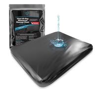 Black Vinyl US King Waterproof Massage Sheet with Side Pocket | Fitted US King Sheet, 188 x 20 cm + 15.7 inch - Waterproof Mattress Cover, Bed Cover for Nuru Massage - Oil, Water-Based, Silicone-Proof