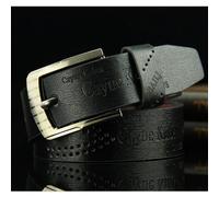 (black) Vogue Pin Buckle Belt Leisure Fashion Retro Hollow out Clothing Accessories Men's Belt Leather
