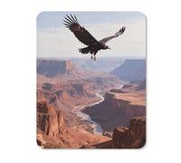 Black Vulture Over Canyon Square Mouse Pad