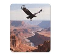Black Vulture Over Canyon Square Mouse Pad
